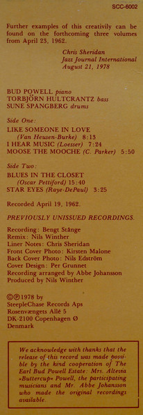 The Bud Powell Trio - At The Golden Circle Volume 2 | SteepleChase (SCC-6002) - 3 The Bud Powell Trio - At The Golden Circle Volume 2 | SteepleChase (SCC-6002) - 3