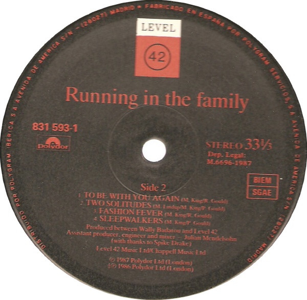 Level 42 - Running In The Family | Polydor (831 593-1) - 4 Level 42 - Running In The Family | Polydor (831 593-1) - 4