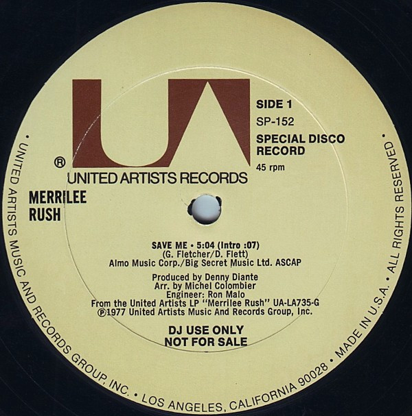Merrilee Rush - Save Me | United Artists Records (SP-152)