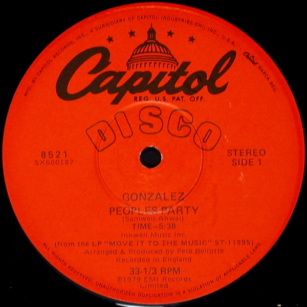 Gonzalez - Peoples Party / Ain't No Way To Treat A Lady | Capitol Records (8521)
