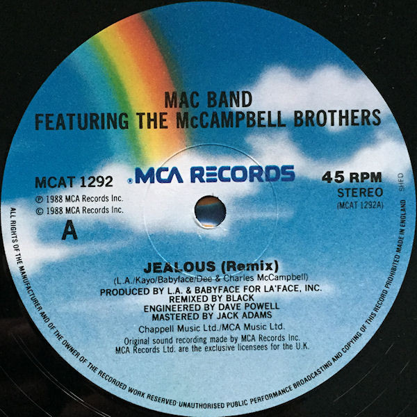 Mac Band Featuring The McCampbell Brothers - Jealous | MCA Records (MCAT 1292)