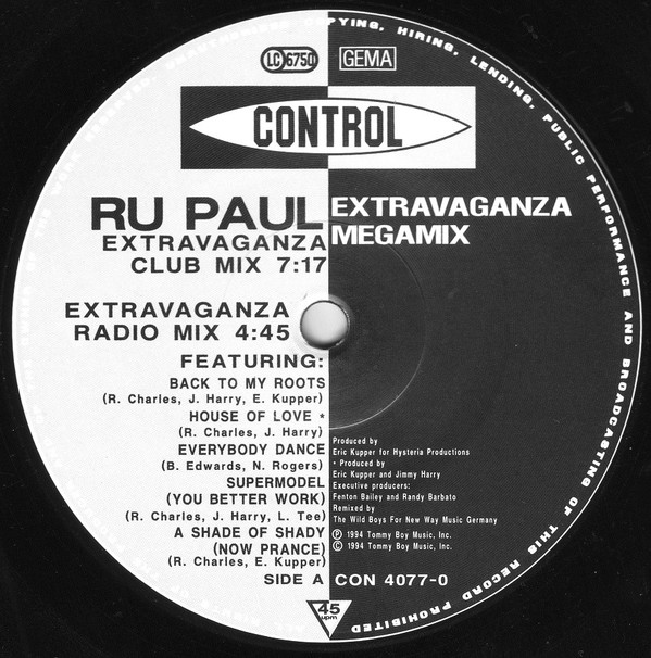 RuPaul - Extravaganza Megamix | Control (CON 4077-0)