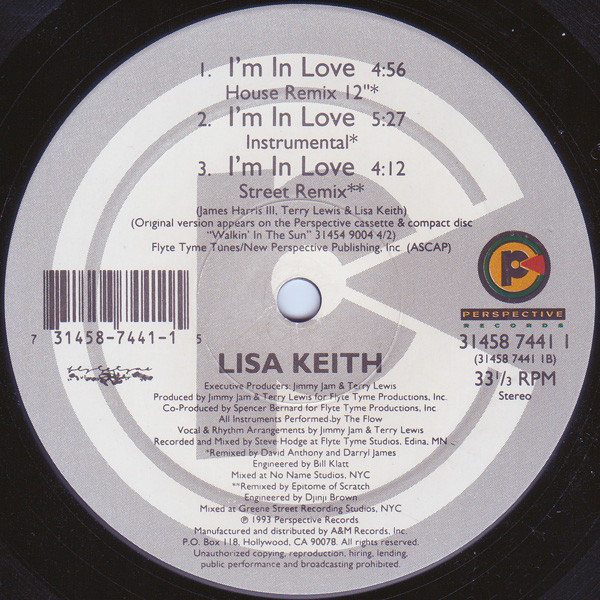 Lisa Keith - I'm In Love | Perspective Records (31458 7441 1) - 2