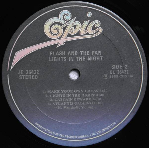Flash & The Pan - Lights In The Night [Vinyl] | Epic (JE 36432) - 4