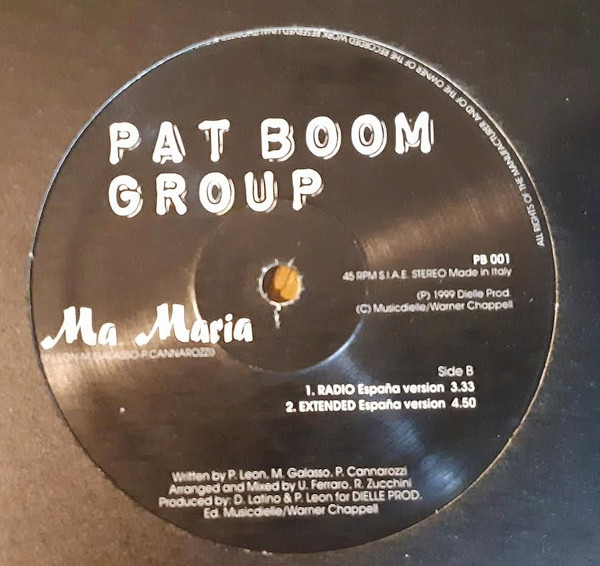 Pat Boom Group - Ma Maria | Dielle Records (PB 001) - 2