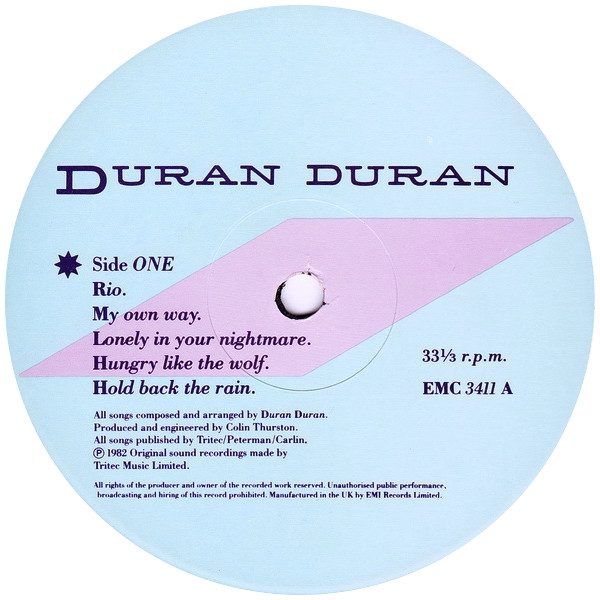 Duran Duran - Rio | EMI (EMC 3411) - 3 Duran Duran - Rio | EMI (EMC 3411) - 3