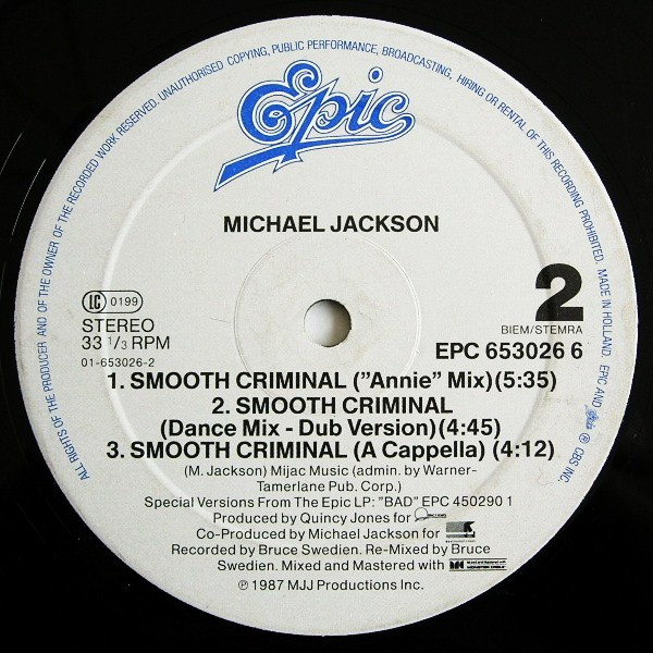Michael Jackson - Smooth Criminal | Epic (EPC 653026 6) - 4