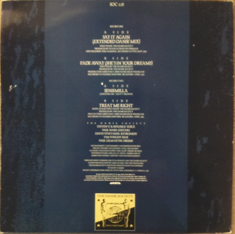 The Danse Society - Say It Again | Society Records (SOC 128) - 3