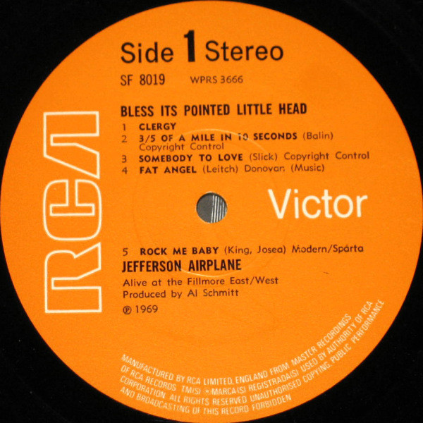 Jefferson Airplane - Bless Its Pointed Little Head | RCA Victor (SF 8019) - 3