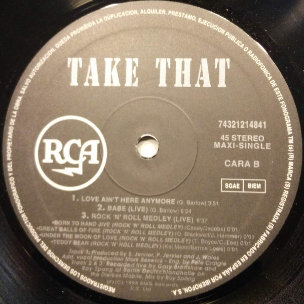 Take That - No, Si Aqui No Hay Amor | RCA (743211214841) - 4