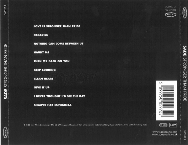 Sade - Stronger Than Pride | Epic (500597 2) - 2 Sade - Stronger Than Pride | Epic (500597 2) - 2