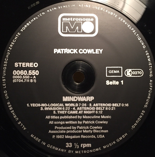 Patrick Cowley - Mind Warp | Metronome (0060.550) - 3