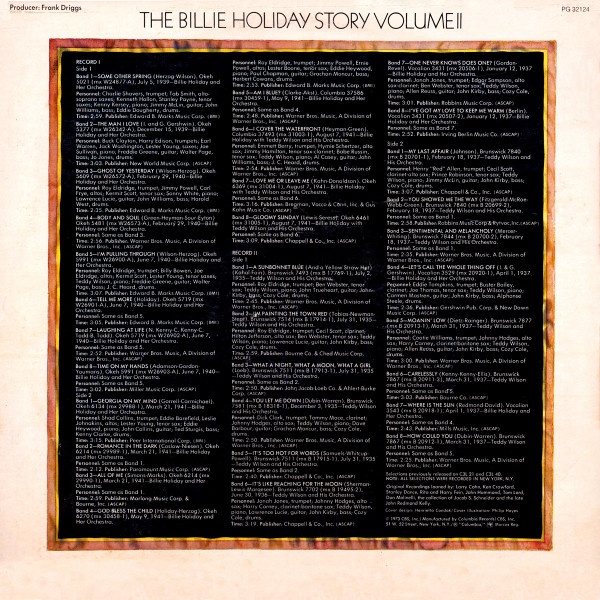 Billie Holiday - The Billie Holiday Story Volume II | Columbia (PG 32124) - 2