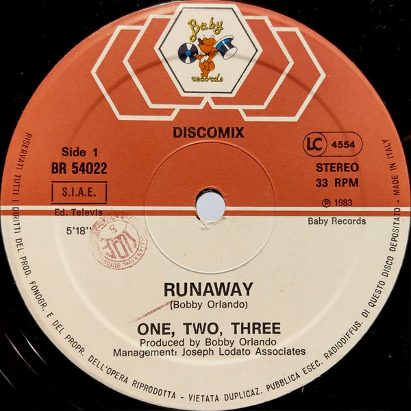One-Two-Three - Runaway | Baby Records (BR 54022) - 3
