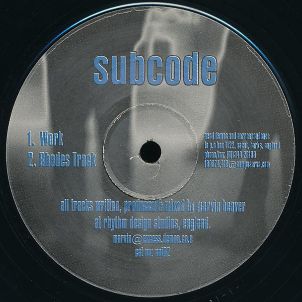 Subcode - Work / Rhodes Track | Universal Code (uni02)