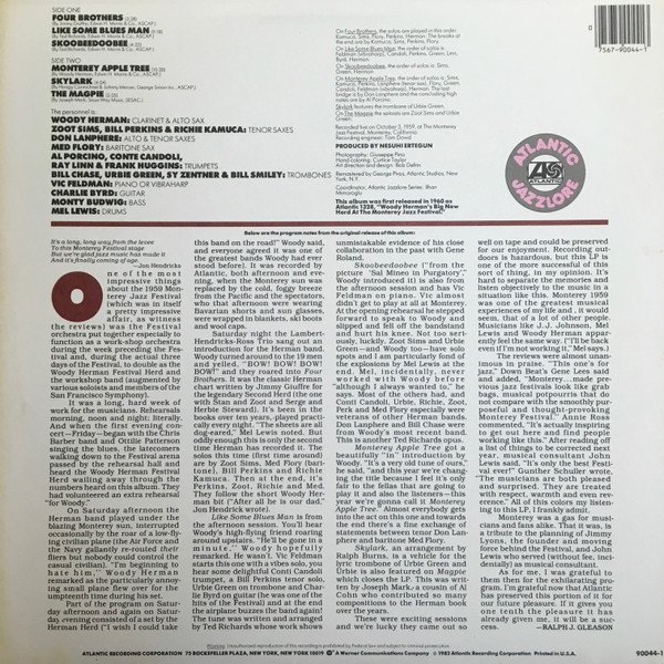 Woody Herman - Live At Monterey | Atlantic (90044-1) - 2