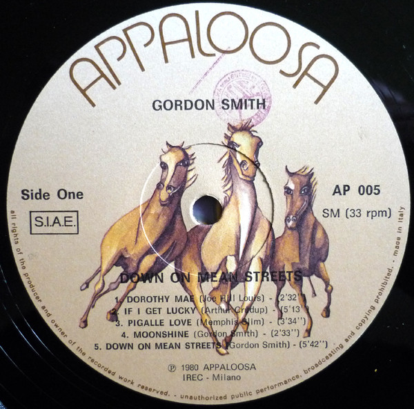 Gordon Smith - Down On Mean Streets | Appaloosa (AP 005) - 3 Gordon Smith - Down On Mean Streets | Appaloosa (AP 005) - 3