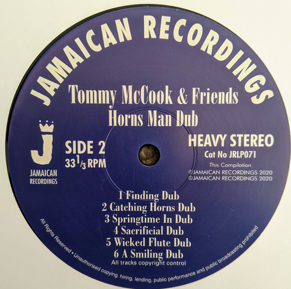 Tommy McCook & Various - Horns Man Dub | Jamaican Recordings (JRLP071) - 4 Tommy McCook & Various - Horns Man Dub | Jamaican Recordings (JRLP071) - 4