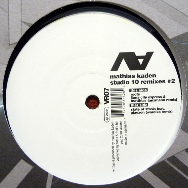 Mathias Kaden - Studio 10 Remixes #2 | Vakant R (VR07) - main
