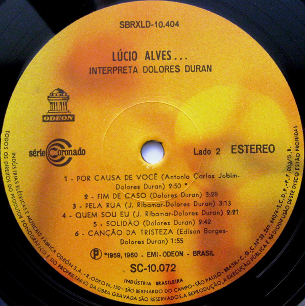 Lúcio Alves - ...interpreta Dolores Duran | Odeon (SC 10072) - 4