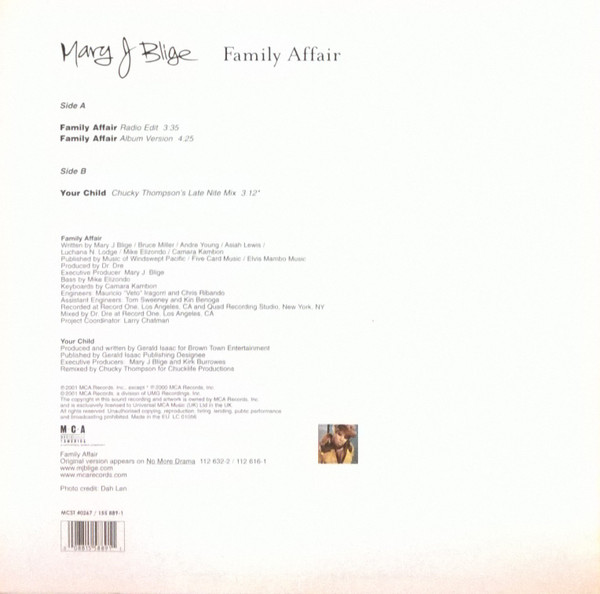 Mary J. Blige - Family Affair | MCA Records (MCST 40267) - 2