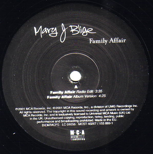 Mary J. Blige - Family Affair | MCA Records (MCST 40267) - 3