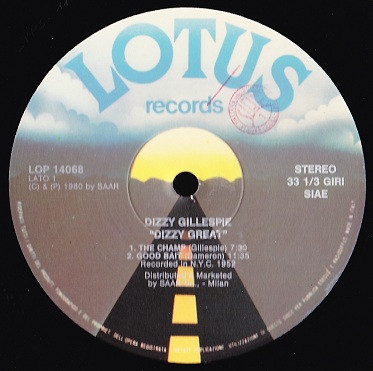 Dizzy Gillespie - Dizzy Great | Lotus (LOP 14.068) - 2