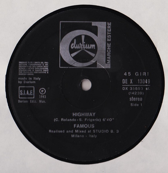 Famous - Highway | Durium (DEX 13049) - 2