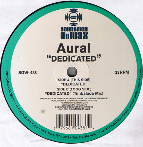Aural - Dedicated | Soundmen On Wax (SOW-438) - main