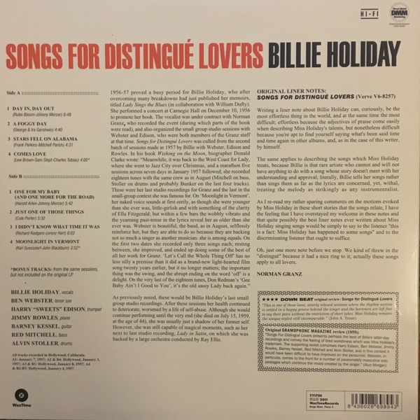 Billie Holiday - Songs For Distingué Lovers | WaxTime (771720) - 2