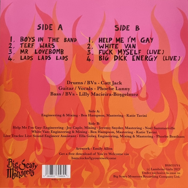 Lambrini Girls - You're Welcome | Big Scary Monsters (BSM331V4) - 2