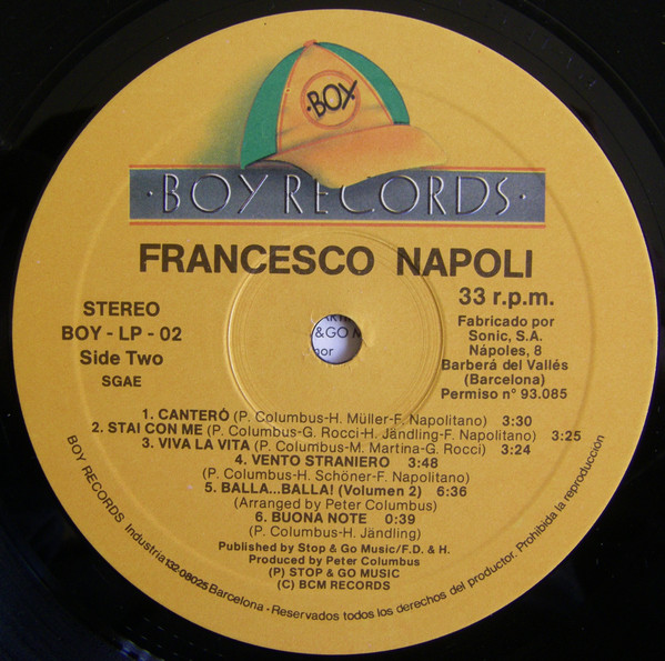 Francesco Napoli - Balla... The First Dance | Boy Records (BOY LP 02) - 4