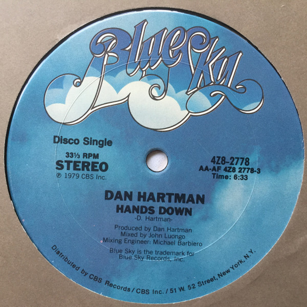 Dan Hartman - Hands Down | Blue Sky (4Z8-2778)