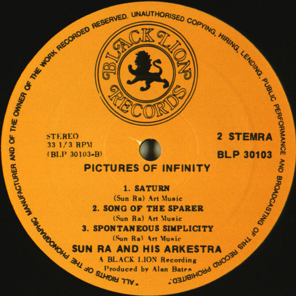 The Sun Ra Arkestra - Pictures Of Infinity | Black Lion Records (BLP 30103) - 4
