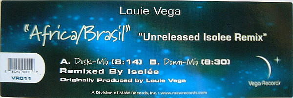 Louie Vega - Africa/Brasil (Unreleased Isolee Remix) | Vega Records (VR011) - 3