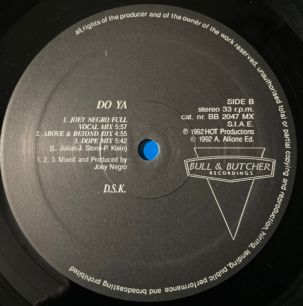DSK - Do Ya | Bull & Butcher Recordings (BB 2047 MX) - 4