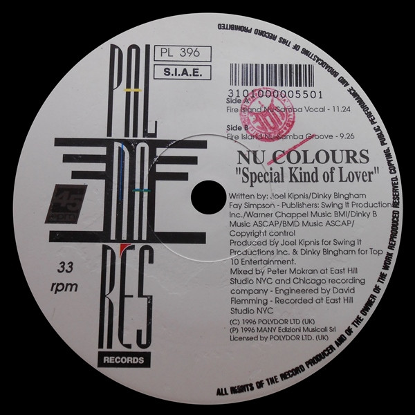 Nu Colours - Special Kind Of Lover | Palmares Records (PL 396)
