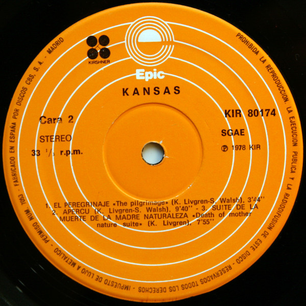 Kansas - Kansas | Epic (KIR 80174) - 4 Kansas - Kansas | Epic (KIR 80174) - 4