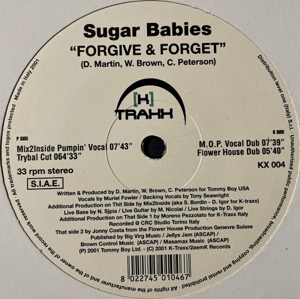 Sugar Babies - Forgive & Forget | K-Traxx (KX 004) Sugar Babies - Forgive & Forget | K-Traxx (KX 004)