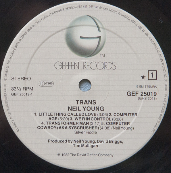 Neil Young - Trans | Geffen Records (GEF 25019) - 3 Neil Young - Trans | Geffen Records (GEF 25019) - 3