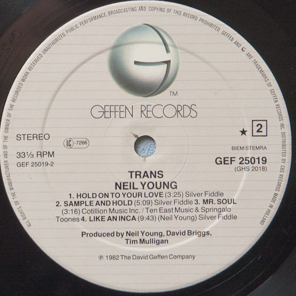 Neil Young - Trans | Geffen Records (GEF 25019) - 4 Neil Young - Trans | Geffen Records (GEF 25019) - 4