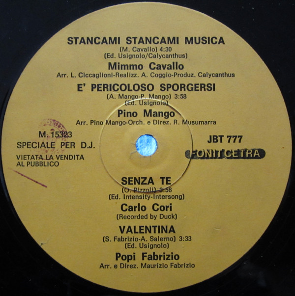 Various - Speciale Per D.J. | Fonit Cetra (JBT 777) - main Various - Speciale Per D.J. | Fonit Cetra (JBT 777) - main