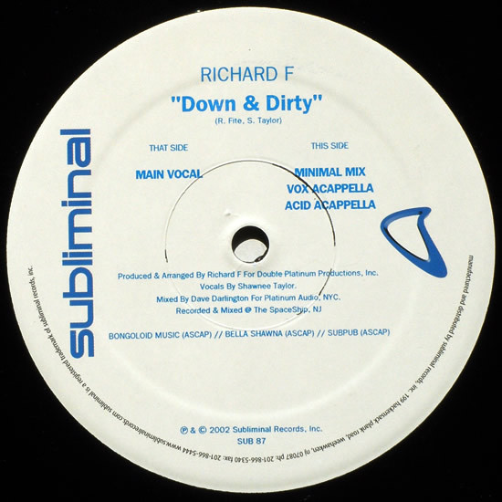 Richard F. - Down & Dirty | Subliminal (SUB 87) - 2