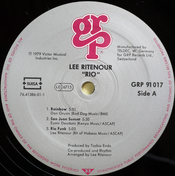 Lee Ritenour - Rio | GRP (GRP 91017) - 3