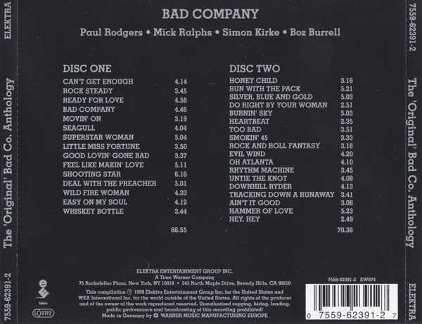 Bad Company - The 'Original' Bad Co Anthology | Elektra (7559-62391-2) - 2 Bad Company - The 'Original' Bad Co Anthology | Elektra (7559-62391-2) - 2