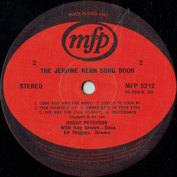 Oscar Peterson - Oscar Peterson Plays Jerome Kern | Music For Pleasure (MFP 5212) - 2