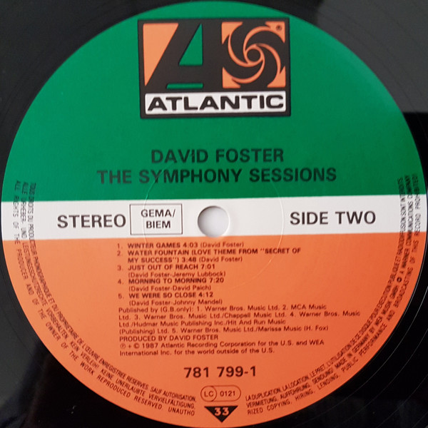 David Foster - The Symphony Sessions | Atlantic (781 799-1) - 4