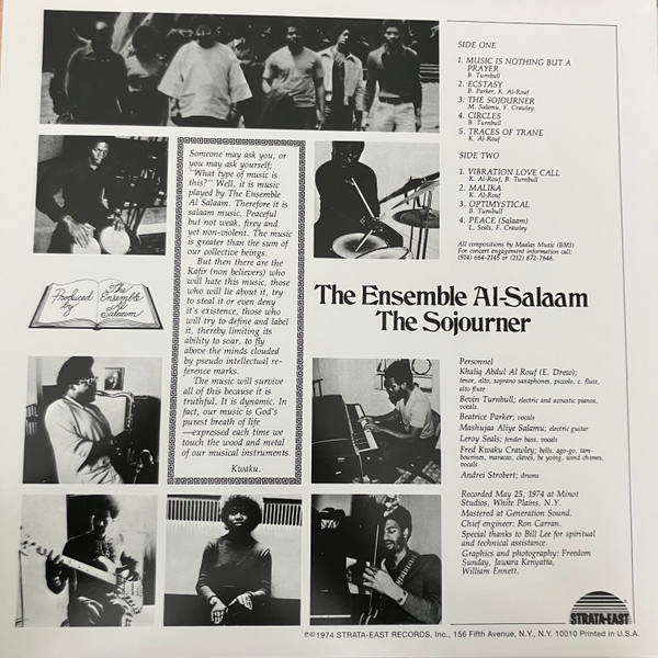 The Ensemble Al Salaam - The Sojourner | Strata-East (SES7418) - 4