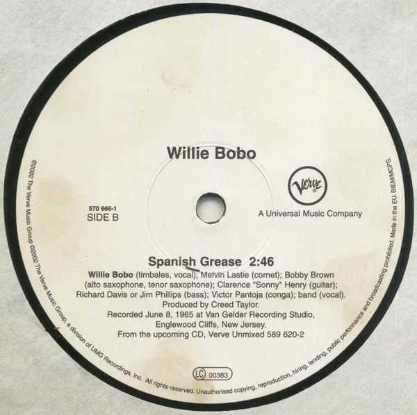 Willie Bobo - Spanish Grease | Verve Records (570 666-1) - 3