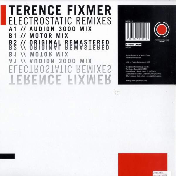 Terence Fixmer - Electrostatic Remixes | Planete Rouge Records (PLR07004) - 2